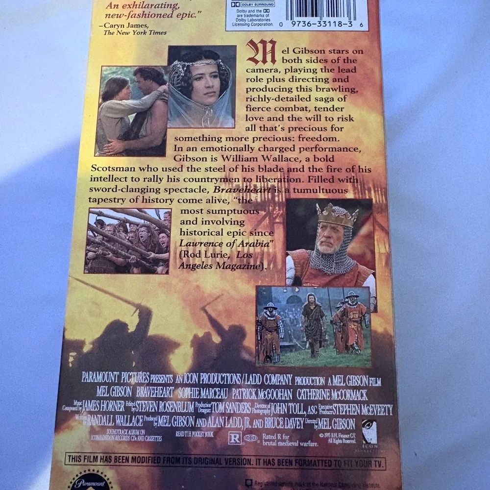 Braveheart VHS Tape
